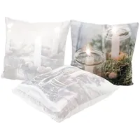 Hti-Living Kissen LED Weihnachten 2 Kerzen im Glas