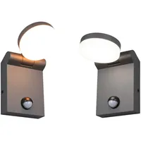 Meine wunschleuchte 2er SET LED Außenwandleuchten mit Bewegungsmelder Schwarz