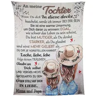 Ldfhoin Personalisierte Kuscheldecke An unsere Tochter von Eltern, Deutsche