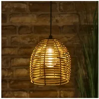 Spetebo LED Hängeleuchte in Rattan Optik für Außen und