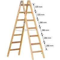 Euroline Holz Sprossenstehleiter 2 x 8 Sprossen