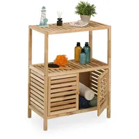 Relaxdays Badregal, Walnussholz, HBT: 86 x 35,5 cm, Badschrank