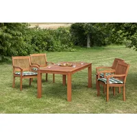 Merxx Maracaibo Gartenmöbel-Set 9-tlg. 4 Sessel Auflagen Gartentisch 170