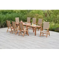 Merxxhandels Capri Set 9tlg 8 Sessel 1 Flex Ausziehtisch
