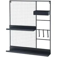 [en.casa] Wandregal 70 x 60 x 11 cm Schwarz