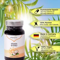 Vitamona Vitamin D3 + K2 Kapseln 60 Stück Vegan
