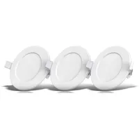 B.K.Licht Einbauleuchte 3er Set rund IP44 Kunststoff 6W 450Lm