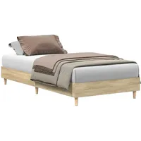 VidaXL Bettgestell ohne Matratze Sonoma-Eiche 100x200 cm Holzwerkstoff