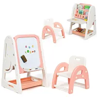 Costway - 2 in 1 Kinder Staffelei & Kindersitzgruppe