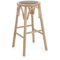 BIZZOTTO Barhocker Circle aus Ulmenholz, klassischer Landhausstil, Rattansitz, natur,