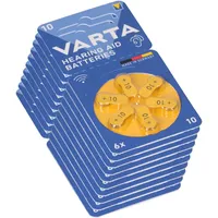 Varta 60x Varta Hearing Aid Batterie 10 PR70 Hörgerätebatterie