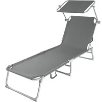 Tectake tectake® Gartenliege, klappbar, 4-fach verstellbare Rückenlehne, 190 x