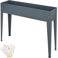 Tectake Hochbeet Calendula mit Ablauföffnung, 98,5x26x82,5cm - anthrazit -