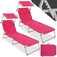 Tectake tectake® Gartenliege, klappbar, 4-fach verstellbare Rückenlehne mit Kopfpolster,