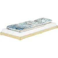 Erst-Holz Niederflurbett Futon Niedrig Massiv Fichte geölt 80 x