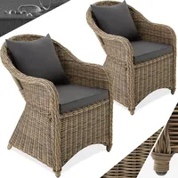 Tectake tectake® Rattansessel, mit Aluminiumgestell, natürlich nachempfundenes Geflecht, 71