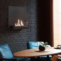 Kratki Wandkamin Bioethanol PLANK schwarz