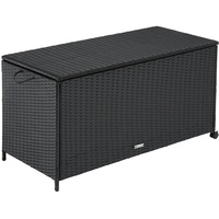 Tectake tectake® Auflagenbox, mit Aluminiumgestell und Rattangeflecht, komfortable Hubautomatik,