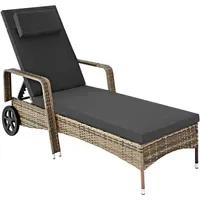 Tectake Rattan Sonnenliege 200 x 70 x 33 cm