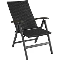 Tectake tectake® Rattanstuhl Canberra mit Aluminiumgestell klappbar