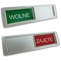 Combicraft Schiebeschild 'Wolne-Zajęte' in einem silberfarbenen Kunststoffschiebeprofil ca. 178x50mm