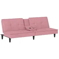 VidaXL Schlafsofa mit Getränkehaltern Rosa Samt