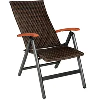 Tectake tectake® Rattanstuhl Canberra mit Aluminiumgestell klappbar