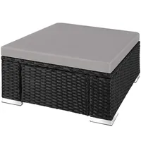 Tectake Rattan Sitzhocker, widerstandsfähig, einfacher Aufbau, 53 x 53