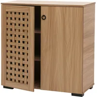 Mendler Kommode HWC-N87, Sideboard Schrank Anrichte, 3D-Flecht-Design 2 Türen