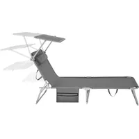 Tectake tectake® 2er Set Sonnenliege, klappbar, 4-fach verstellbare Rückenlehne