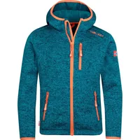 TROLLKIDS Jondalen XT Kapuzen Fleecejacke, Atlantisblau/Orange, Größe 128 -