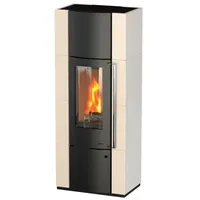 THERMIA Kaminofen Alpha Plus Stahl Schwarz/Abdeckplatte Weiß