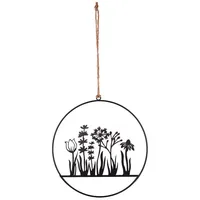 UNUS Aufhänger Blumenornament in schwarz | Gr.: onesize