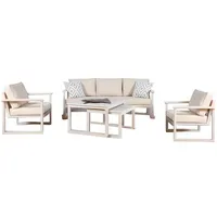 JV Möbel Gartenlounge-Set 4-tlg. Beige