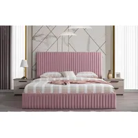 JV Möbel Schlafzimmereinrichtung Möbel Schlafzimmer Bett Nachttische), Rosa 3tlg