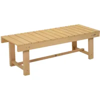 Outsunny Gartenbank, 2-Sitzer Sitzbank, Gartenmöbel, Rustikale Bank, Massivholz, Natur,
