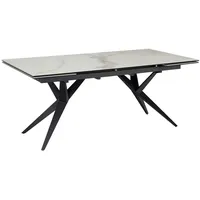 Wohnling Esstisch Weiß, Keramik rechteckig, konisch, 95x76x180 cm ausziehbar,