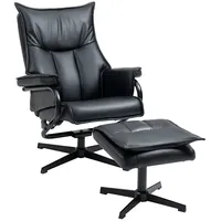 Homcom Relaxsessel mit Hocker, drehbarer Ruhesessel, TV-Sessel mit Liegefunktion,