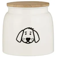 Ib laursen Dose für Hundefutter mit Holzdeckel, in weiss