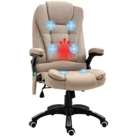 Vinsetto Bürostuhl mit Vibrationsmassage, Ergonomisch Schreibtischstuhl mit Heiz-, Liegefunktion,