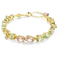 Swarovski Gema Tennis Armband Verschiedene Schliffe, Mehrfarbig, Goldlegierungsschicht, M