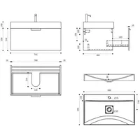 Doporro TV Lowboard hängend Fernsehschrank Wohnzimmer | TV-Schrank hängend