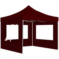 VidaXL Profi-Partyzelt Faltbar mit Wänden Aluminium 3x3m Weißrot