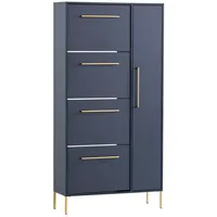 Lomadox Flur Schuhschrank KELLA-80 in nachtblau, B/H/T: ca. 88,4/174,2/30