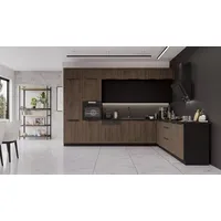 Küchen-Preisbombe Winkelküche MONZA + SIENA L-Form 350 cm schwarz