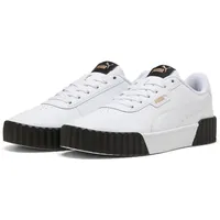 Puma Carina 3.0 Leder Sneaker Damen 09 white/gold/black 38.5