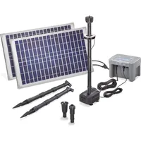 Esotec Solar Teichpumpe 50W 1300l/h Akku + LED Solarpumpe