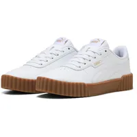 Puma Carina 3.0 Leder Sneaker Damen 07 white/gold/gum 38.5