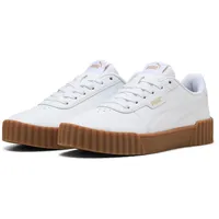 Puma Carina 3.0 Leder Sneaker Damen 07 white/gold/gum 36
