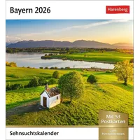 Harenberg Bayern Sehnsuchtskalender 2026 - Wochenkalender mit 53 Postkarten
